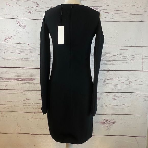 HELMUT LANG Sleeve Cutout Crepe Shift Dress - Picture 7 of 11